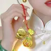 Colgante de Candado Chapado en Oro de Paz y Prosperidad Accesorios Cadena para Suéter Collar Regalo para Transmisiones en Vivo de Tiktok Fabricante de Joyería Venta al por Mayor