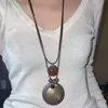 Colar Pingente Oval Pérola Estrela de Pena Estilo Étnico de Nicho Corrente para Clavícula Fashionável Elegante Joia de Alta Qualidade para Mulheres
