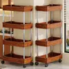 Estante de cocina móvil independiente de múltiples niveles, carrito estrecho multifuncional para almacenar especias y bocadillos