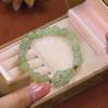 Pulseira de Jade Hetian Encaixável para Mulheres, Design de Nicho Ins, Presente de Aniversário para Amigas, Pulseira com Fivela de Paz em Forma de Coração