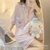 Pijama Exportación Ropa de Mujer Verano Nuevo Estilo Lindo Dibujos Animados Pijama de Mujer Manga Corta Solapa Shorts Conjunto para Estar en Casa