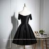 Otoño 2026 Nuevo Sexy Escote en V Negro Falda Abullonada Ajustado Vestido Corto Vestido para Fiesta de Cumpleaños