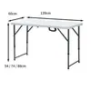 Mesa Dobrável para Exterior HDPE Moldagem por Sopro Branca Portátil Dobrável para Montagem de Barraca Camping Mesa de Plástico Armazenamento Mesa de Jantar