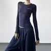 Camiseta de Manga Longa com Estampa de Letras para Mulheres, Moda Quente de Venda Rápida para o Inverno de 2025, Blusa Base Slim Fit