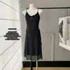 Top de Tirantes de Lunares Negros Falda Recta Conjunto de Verano Estilo Coreano Temperamento Casual Adelgazante para Mujer