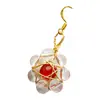 Aretes de Cristal Blanco Natural, Aretes de Ágata de Cristal Morado Amarillo Rosa, Aretes de Perlas Redondas, Ganchos para Orejas de Cristal al por Mayor