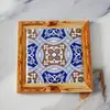 Posavasos de cerámica para café, baldosa, posavasos cuadrado retro bohemio, aislamiento térmico, en stock, decoración de mesa, generación de pelo