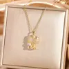 Colar para Mulheres, Celebridade da Internet Gato Micro-Incustado Zircônia Nicho Desenho Animado Novo Design Pingente, Elegante Totalmente Diamante Aço Titânio Colar