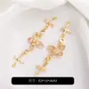 Cadena de Media Cadena Mariposa Diamante de Color Zirconia Chapada en Oro de 14 Quilates Conserva el Color Pulsera de Cristal Hecha a Mano para DIY Accesorios de Joyería con Cuentas Cadena