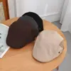 Gorra Plana de Retazos Retro Británica para Hombres y Mujeres, Gorra de Periodista Artística de Ala Corta, Boina Casual Estilo Maillard de Pico de Pato