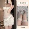 Lencería Sexy Estilo Puro Deseo Malla Hueca Tallas Grandes Camisola Camisón Bata Conjunto de Uniforme para Mujer 147
