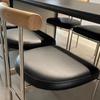 Silla de Comedor Nórdica Minimalista Silla de Cafetería con Respaldo Silla con Respaldo de Madera Maciza Silla de Comedor Sencilla de Lujo Ligero Acero Inoxidable Silla de Hierro