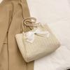 Bolso de Paja de Diseño Nicho para Mujer de Gran Capacidad Personalizado Hermoso Estilo Occidental Casual Lazo Hombro Tote