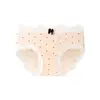Ropa Interior Sin Costuras de Seda Helada con Lunares Linda y Juguetona para Mujer 10A Entrepierna Antibacteriana Cintura Media Elástica Cubre Cadera Ropa Interior Color Nude para Mujer