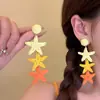 Vacaciones Brillantes~ Pendientes de Borla con Flores Amarillas Súper de Hada para Mujer, Pendientes con Ambiente de Playa, Súper Hermosos Accesorios de Oreja para Vacaciones