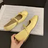 Recién llegado: Zapatos Planos Mary Jane Satinados de Punta Cuadrada Estilo Ballet para Mujer que Aumentan la Altura para Primavera/Verano 2026, Perfectos con Faldas