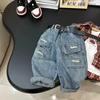 Pantalones para Niños 2025 Estilo Coreano Infantiles Versátiles Jeans Bebé Primavera y Otoño Modernos Holgados Cargo Largos