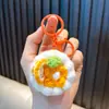 Pingente de Boneca Fofa Crochê à Mão, Enfeite de Chaveiro de Lã, Pequeno Acessório para Bolsas de Meninas, Presente