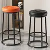 Banqueta de balcão de recepção, banqueta alta, banqueta de balcão de caixa, cadeira para mesa de ilha, cadeira de bar de ferro forjado de luxo leve de alta qualidade para uso comercial