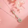 Collar Colgante de Jade Hetian de la Paz para Mujer, Cadena Clavicular Artística Retro, Jade de Imitación de Alta Gama, Nuevo Estilo Chino Regalo de Cumpleaños