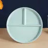 Juego de Plato Triple para Cena de Paja de Trigo Plato Redondo Cuantitativo para Reducción de Grasa Plato de Cena para el Hogar Impermeable Plato para Frutas Plato para Desayuno Venta al por Mayor