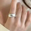 Anillo Irregular Geométrico para Mujer, Moda de Lujo Ligero, Acabado Mate Único, Anillo Abierto Versátil, Anillo de Dedo Índice Moderno