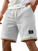 Transfronterizo 2026 Amazon Europeo y Americano Verano Hombres Nuevo Casual Waffle Color de Contraste Bordado Sueltos Pantalones Cortos