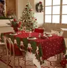 Mantel Navideño Transfronterizo Impermeable Atmósfera de Lujo Ligero Estampado Copo de Nieve Árbol de Pino Mantel Decorativo Mantel de Año Nuevo