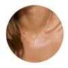 Amazon Transfronterizo Engrosado Collar Colgante de 26 Letras Cadena de Caja que No se Cae Cadena para Clavícula Collar para Pareja Todo Fósforo