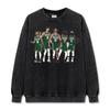 Camiseta Americana Vintage Celta Transfronteriza con Estampado de los Boston Celtics Sudadera Pesada de Cuello Redondo