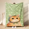 Manta de Flanela Fofa de Gato Pet Universal para Todas as Estações Manta para Cochilo no Escritório Manta Cobertora para Intervalo de Almoço no Dormitório
