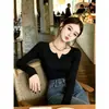 Suéter Cableado de Cuello Henley Estilo Francés Suave para Mujer Otoño Invierno Nuevo Ajuste Delgado Pulóver Abotonado Prenda Base