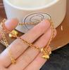 Pulseira de Zircônia Banhada a Ouro Real Forma de Cabacinha Amor Leve Luxo Artístico Pulseira Nacional Tendência Nicho Elegante Novo Chegada Pulseira para Mulheres