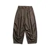 Pantalones Negros de Alta Gama Planetmusic con Caída, Pantalones Casuales Versátiles Sueltos de Pierna Ancha para Hombre 0418