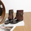 Sandalias Romanas con Cuña Interna de Suela Gruesa para Mujer, Nuevo Estilo de Verano, Caña Corta, Hebilla, Sandalias Versátiles Estilo Bota