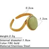Anillos Europeos y Americanos de Acero de Titanio Incrustados con Joyería de Piedra Natural, Lujo Ligero, Anillos Abiertos Versátiles y de Alta Gama de Acero Inoxidable para Mujer Que No Se Desvanecen