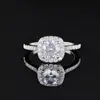 Anillo Caibao Cuadrado Multicolor de Venta Caliente Joyería de Anillo de Compromiso de Diamante Cuadrado Clásico de Comercio Exterior Europeo y Americano r5604
