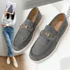 Mocasines para mujer, nueva colección primavera/otoño 2026, estilo británico, planos sin cordones con hebilla metálica, cómodos y de suela plana