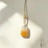 Pendente de Agata Wushi Pai Tipo Gelo Meia Paisagem Cavalo Material Calcedônia Ping'an Pai Uma Mordida de Doce Colar Estilo Chinês Corrente de Clavícula