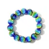 Pulseira Luminous Banhada a Prata com Vidro Dupla Face para Homens e Mulheres, Pulseiras Coloridas com Contas, Atacado do Fabricante