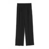 Calças largas femininas Primavera e Outono Novas Cintura alta drapeado calças de terno pretas retas folgadas terno casual calças de varrer para mulheres