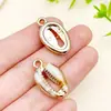 15 Tipos de Colgantes de Acrílico Dorado Electroplateado Láser Oceánico Imitación de Caracola para Pulsera, Collar, Joyería Hecha a Mano