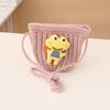 Outono e inverno novo chapéu infantil bolsa conjunto de duas peças desenho animado chifres inverno lã chapéu meninas chapéu de malha doce