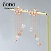 Prata de Lei s925 Múltiplos Usos Pendente Traseiro Estrela de Diamante Zircônia Franja Gancho de Orelha Brincos Studs Fada Elegantes Brincos Longos