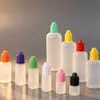 Botella de PE de 5 ml para aceite, botella para aceites esenciales, botella para pintura, botella para lavado de ojos, frasco gotero para ojos, botella para rellenar aceite, boca estrecha, botella de plástico con tapa de rosca estándar