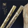 Porta incienso de bambú premium Zhengda con incrustaciones florales, Tubo largo de sándalo para incienso con soporte para varilla de incienso, Productos de bambú y madera estilo antiguo al por mayor
