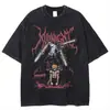 Camiseta Gráfica de Anime Quente Chainsaw Man Camiseta Lavada Vintage