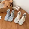 Botas de Cristal para Niña Otoño Invierno 2026 Nuevas Botas de Piel para Bebé Niña Botas de Princesa Infantil Bebé Terciopelo Plus Estilo Caliente Botas Martin