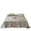 Sábana de algodón floral francesa de una sola pieza, algodón puro, gasa de doble capa, suave, apta para todas las estaciones, para dormitorio de estudiante, ropa de cama de una sola pieza de 1.2 m