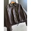 Colección nueva 2026: Chaqueta corta de cuero para mujer, corte holgado, estilo boyfriend con un toque retro, mayoreo B3BPY8951